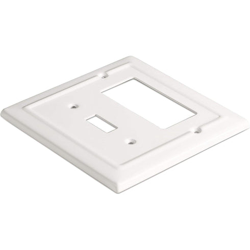 Architectural Combo Toggle / Rocker Light Switch Wall Plate - White
